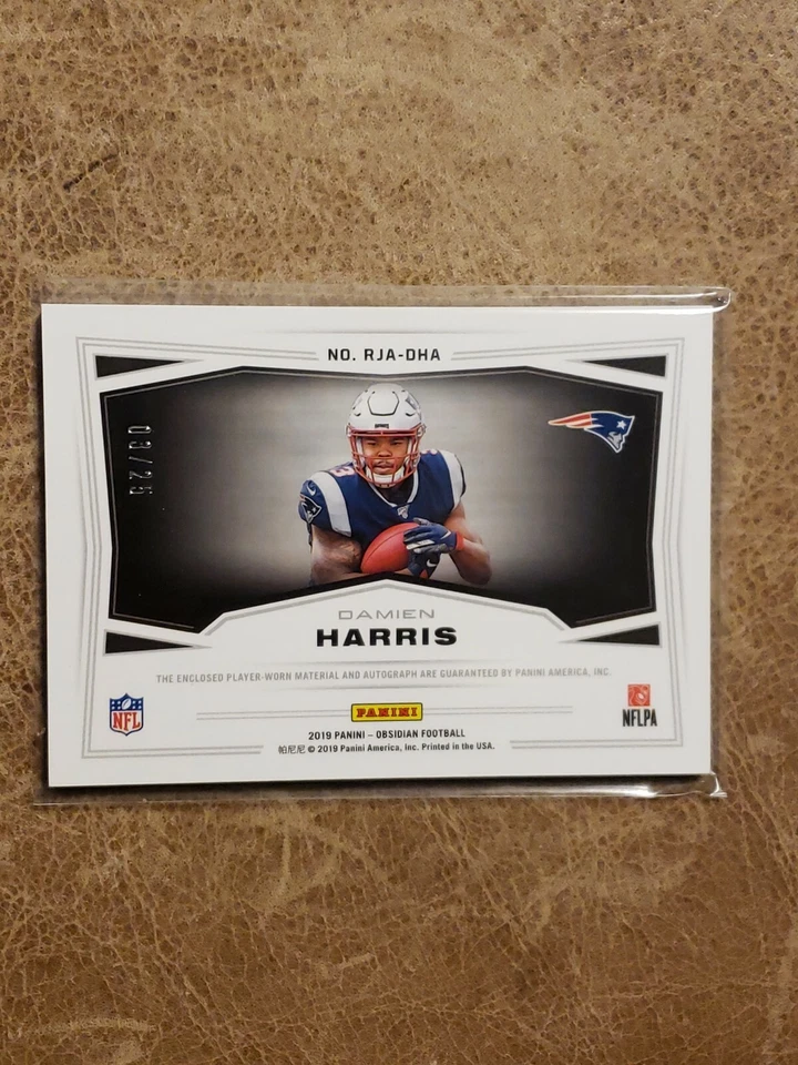 2019 Damien Harris Obsidian Rookie Patch Auto SSP 03/25 - Image 2 of 2