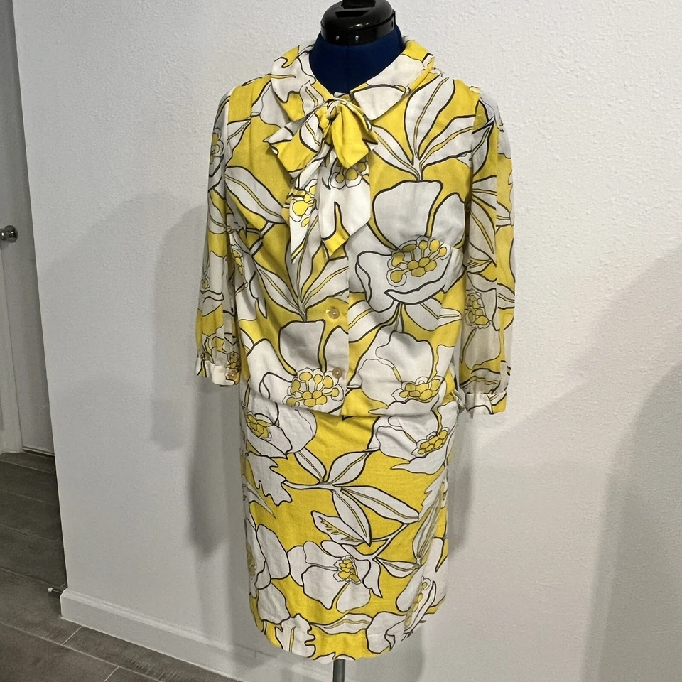 Women’s Vtg 3 Piece Jerrie Lurie Skirt  Set 70’s Yellow Size Medium Groovy Hippy - Image 3 of 4