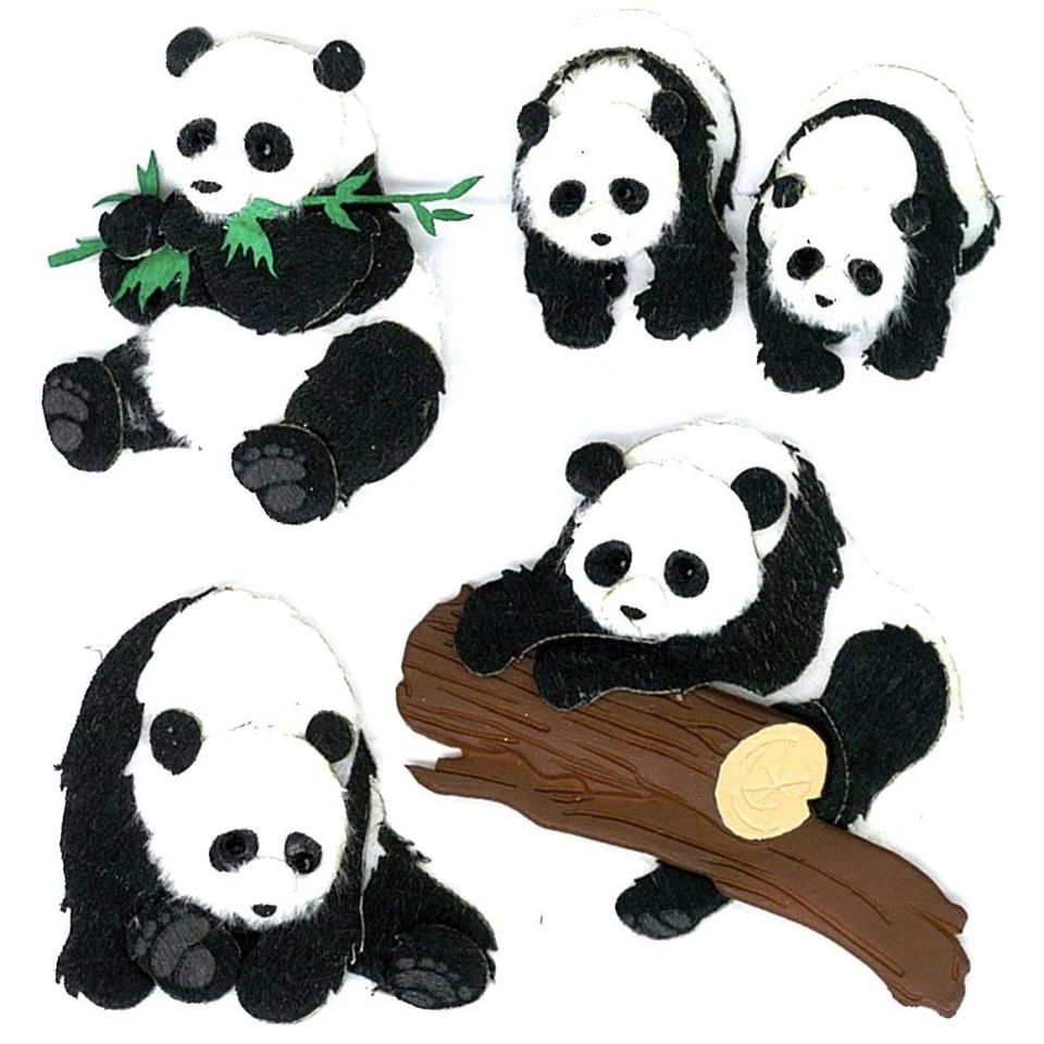 JOLEE'S BOUTIQUE DIMENSIONAL STICKER - PANDAS ** DAMAGED ** - Image 1 of 1