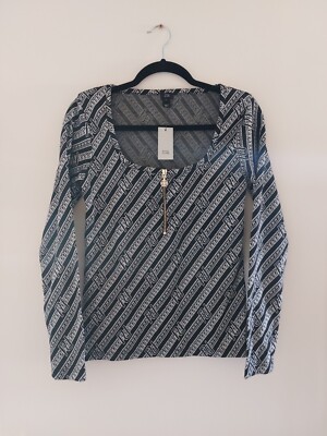 River Island Black White RI Cleanse Top SIZE 12 UK