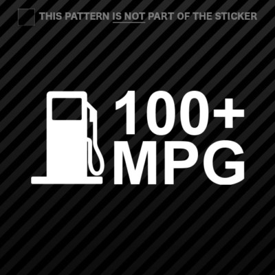 (2x) 100 MPG Sticker Self Adhesive Vinyl jdm euro hybrid mileage
