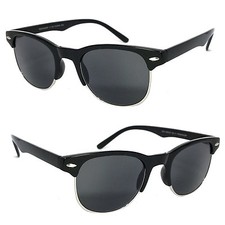 Retro Half Frame Horned Rim Club Man Sun Readers Reading Sunglasses UV400 RE94