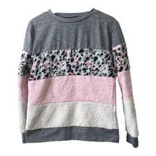 BCBG Sweatshirt Girls XS Lightweight Multicolor Long Sleeve Crewneck