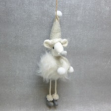 Formano Hänger Maus Weihnachtsmaus Deko Textil grau weiß Winter Weihnachten
