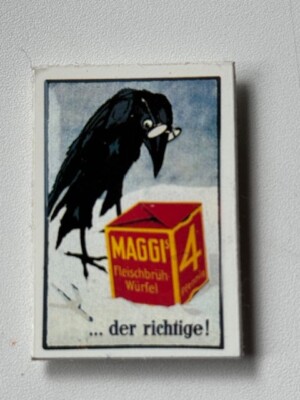 Kühlschrank Magnet Papp Werbung Reklame Motiv: Raabe MAGGI FLEISCHBRÜHWÜRFEL