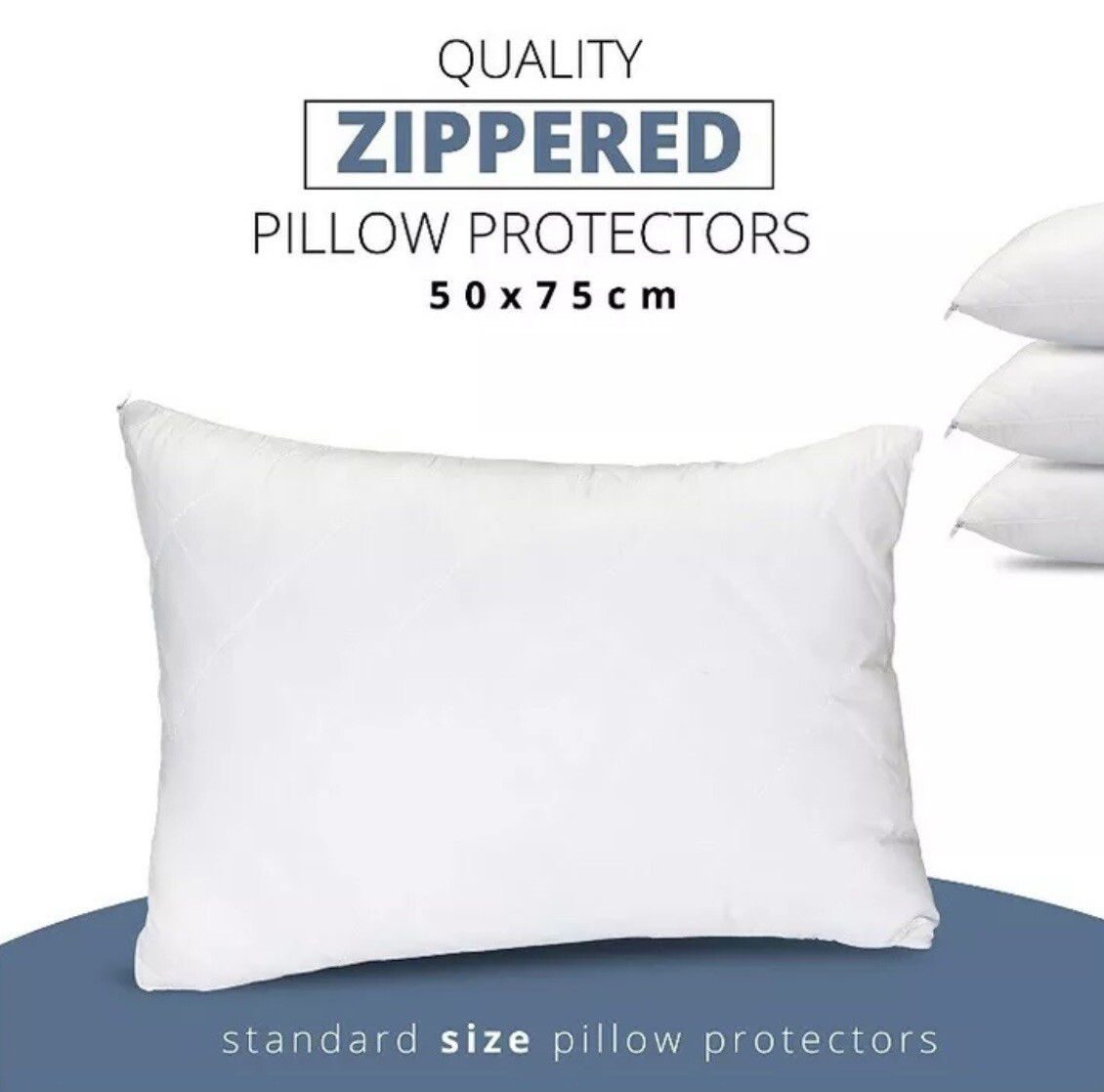 MAshiq's Luxury Quilted Pillow Protector with Zipper Closure Pack Of 4