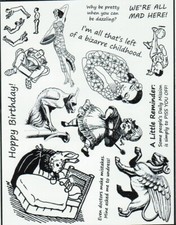 Unmounted Rubber Stamp Plate, Unmounted/Uncut Pink Rubber Stamps