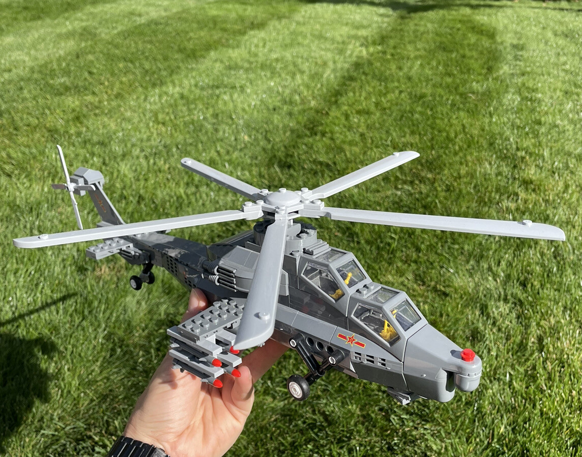 Gunship Helicopter Building Blocks Military WZ10 Model Brick