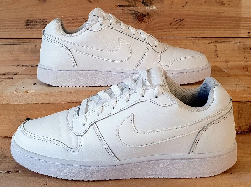 Nike Ebernon Low Leather Trainers UK5 US7.5 EU38.5 AQ1779 100 Triple White