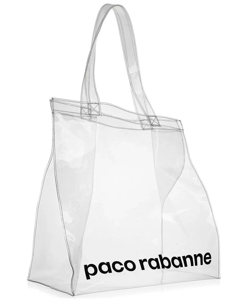 Paco Rabanne Large Clear Shopper Tote See-Through Travel Paco Rabanne Large Clear Shopper Tote See-Through Travel