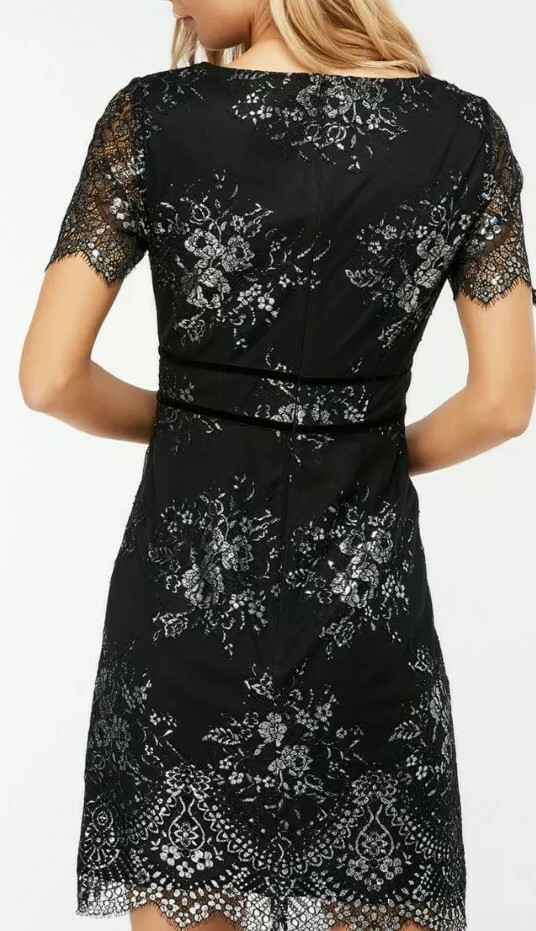 maisie metallic lace shift dress