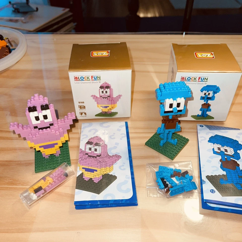 LOZ Diamond Micro Block Spongebob Patrick Mr Crabs Squidward 9144 9145 9146 9147 - Image 4 of 4