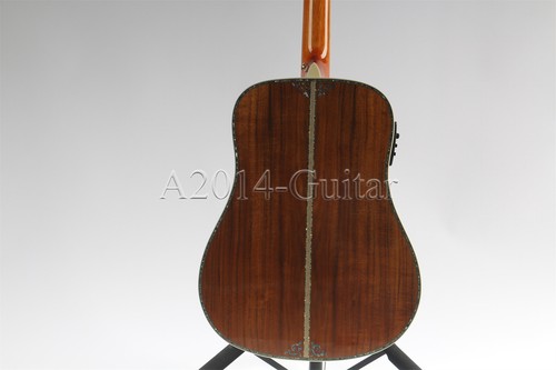 Factory D45 Full Koa Acoustic Electric Guitar Solid Koa Top Hollow Body 6 String - Picture 11 of 15