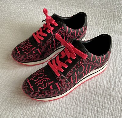 Leather Trainer Michael Kors Newsprint MICHAEL KORS Designer Shoes