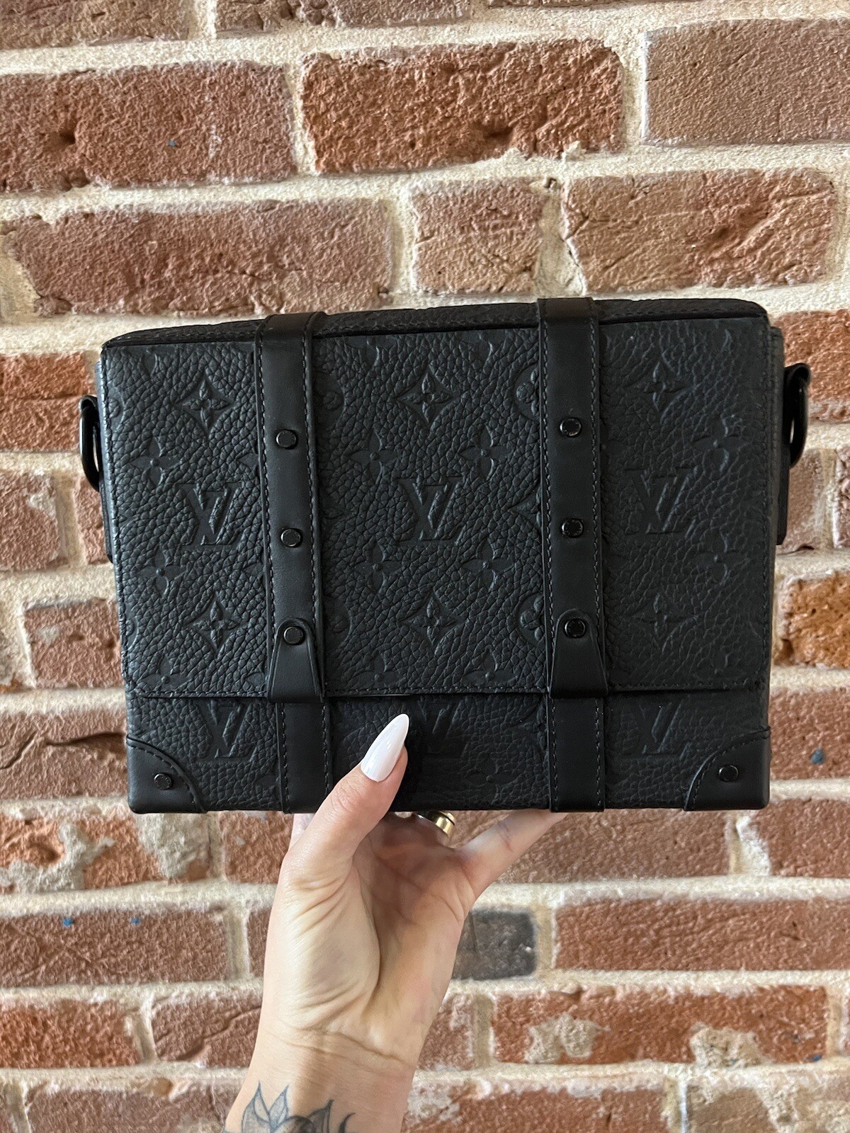 Louis Vuitton Trunk Messenger Bag PM Black Leather for sale online  