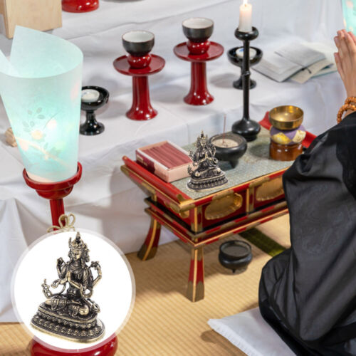  Posąg Buddy-Ornament Mosiądz Kuan Yin-Rzeźba Dekoracja biurka - Zdjęcie 1 z 12