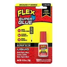 Flex Super Glue Liquid, 10 Gram Brush-On Bottle, Clear, Instant Bond