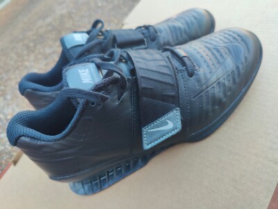 Nike Romaleos 3 Size 10.5 Triple Black Weightlifting Oly CrossFit Shoes Mens