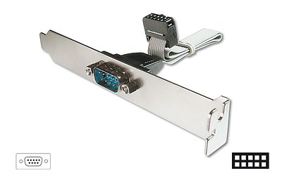 DIGITUS  serielles Slotblech Adapterkabel, D-Sub9/St - IDC 2x 5pin/Bu 0,25m