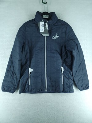 CUTTER AND BUCK LOS ANGELES DODGERS MENS GREY PRIMALOFT JACKET- BLUE NWT SIZE L