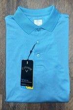 NEW Men's Callaway Cooling UPF 50 Opti-Dri Golf Short Sleeve Polo Blue Atoll Sm