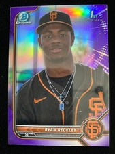 2022 Bowman Chrome RYAN RECKLEY 1st Rookie PURPLE REFRACTOR #11/250 Giants RC SP
