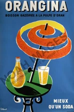 Orangina vintage citrus drink ad poster 16x24