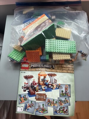 Lego Minecraft Crafting Table With Manual No Box (missing Pieces)