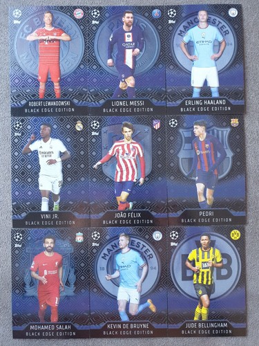 HAALAND PEDRI LIONEL MESSI VINI JR CITY 9 BLACK EDGE EDITION TOPPS 