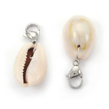 Charm Clip-On Cowrie Shell Bracelet Necklace Zipper Keychain Stitch Markers