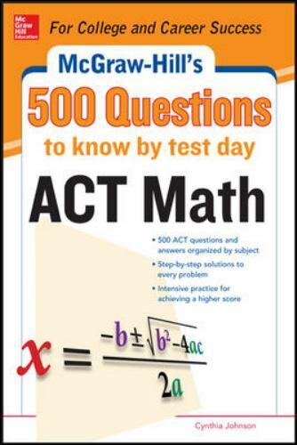 500 ACT Math Questions to Know by Test D- paperback, Johnson, 9780071820172, new - Picture 1 of 1