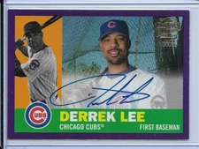 2021 TOPPS ARCHIVES PURPLE DERREK LEE AUTO SIGNED #FFA-DL #D4/150 CHICAGO CUBS