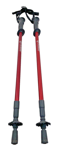 Kids Hiking Poles Adjustable Telescopic Poles for Children Range 25" to 40" Red
