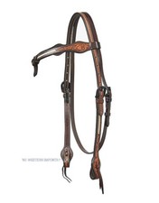 WI Horseman's Tack Western Bridle Acorn Tooling Headstall Brown VB Cob