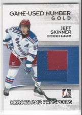 Jeff Skinner 2009-10 ITG Heroes and Prospects Game Used Emblems Gold #M48 1/1