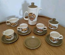 Royal Worcester Group Palissy Kismet Retro Vintage Tea Coffee Set Cups Saucers