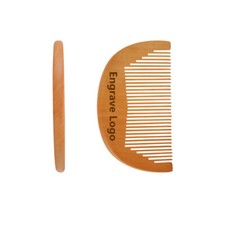 Custom LOGO-Peach Wood Fine Tooth Beard Care Combs Wooden Comb wholesale barber