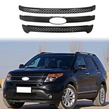 For 2011-2015 Ford Explorer Base Xlt Front Grille Cover Grill Trim Gloss Black