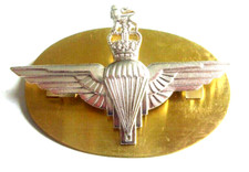 PARACHUTE REGIMENT ALL RANKS BERET CAP BADGE & BRASS BACKING  ARMY PARAS SFSG