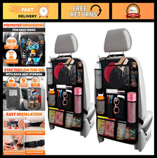 Hanging Backseat Organizer - 2 Pcs Car Storage with 9 Large Pockets, Multi-Use