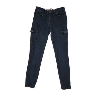 VIP Jeans Size 7/8 dark wash denim cargo Jogger Jeggins Trendy Fashion Women