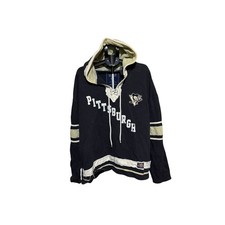 Old Time Hockey Pittsburgh Penguins Hoodie Mens 2X Black Lace Up NHL Sweatshirt
