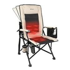 Heated Camping Chair - Fully Padded - Heated Chairs Outdoor Heated Beige