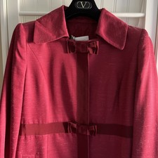Valentino Roma Women's Silk/Wool Blend Dress Coat  Red Size 8 (European 44) NWT