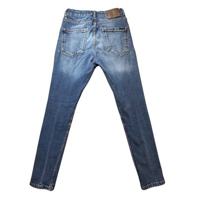 Pull & Bear Jeans 26x29 Slim Fit Blue Denim Wash Denim Stretch Distressed Pants
