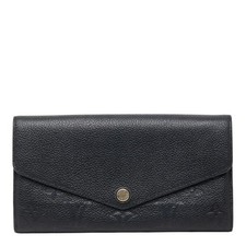 Louis Vuitton Monogram Empreinte Portefeuille Sarah Long Wallet Black Noir LOUIS