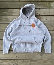 Santa Cruz Hoodie Men’s Size Large Gray Pullover Skateboard Logo Back Graphic 