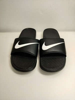 Nike Slide Sandals Mens Size 13 Black White Swoosh Slip On 