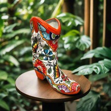 Colorful Boot Planter | Handcrafted Talavera Pot