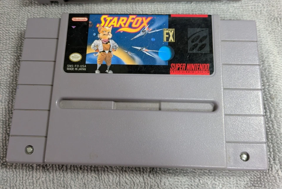 SNES Super Nintendo Super Mario World & Star Fox Games Tested & Working - Image 3 of 4